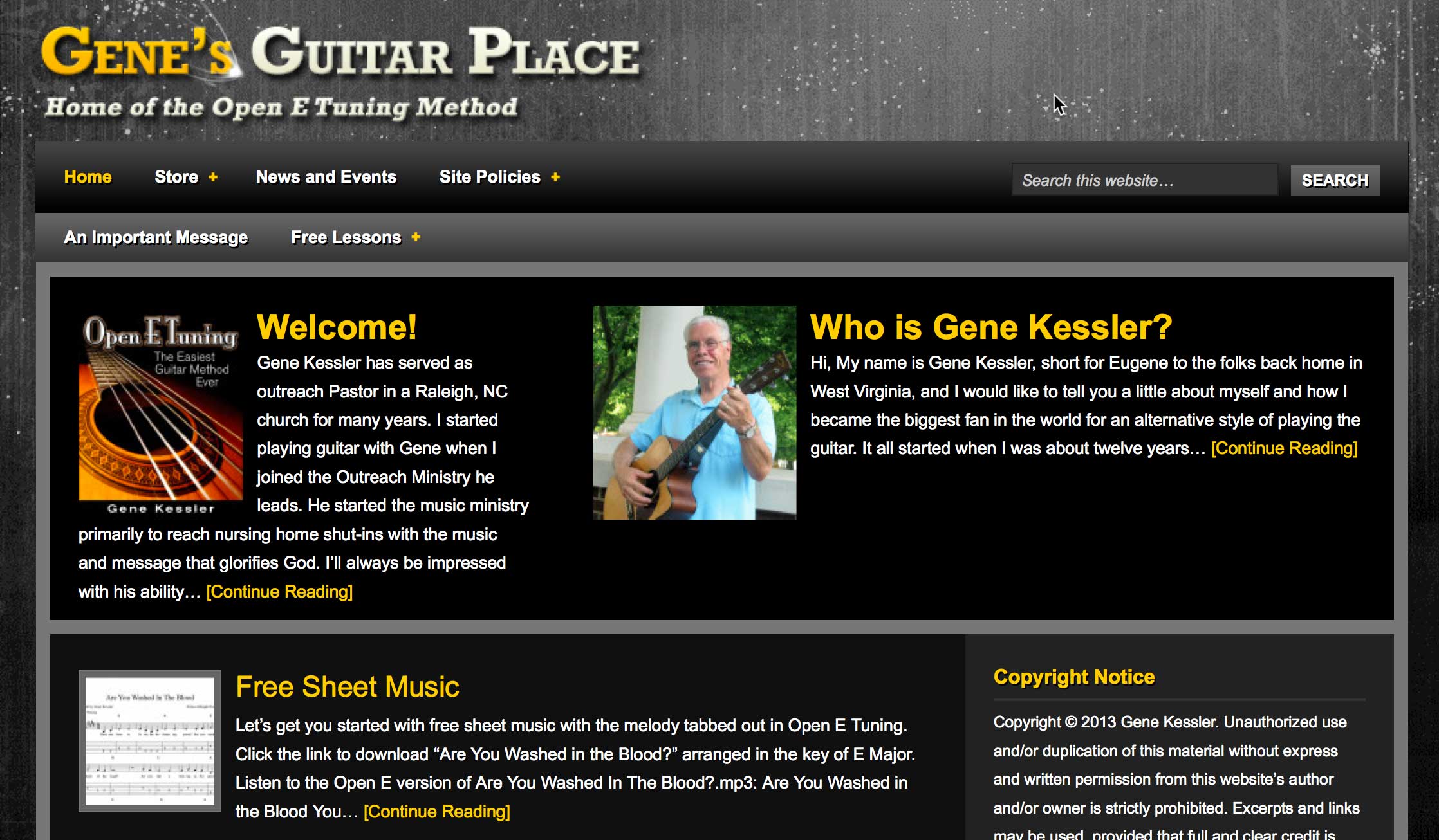 Gene's Guitar Place Web Site